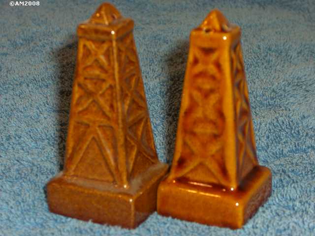 Oil Derrick shakers glazed Osage brown